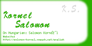 kornel salomon business card